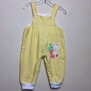 Vintage Tiny Tots Original One Piece Yellow Bunny Jumper Sz‎ 6-9 M Easter